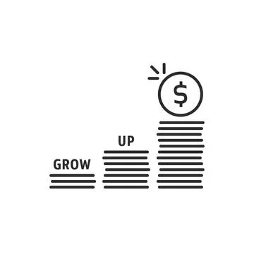 Benefit grow up like stack of money Stock Illustration