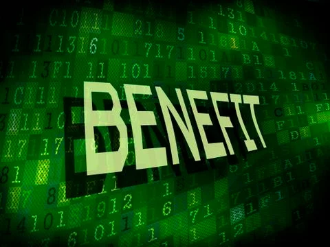 Benefit word isolated on digital background 库存插图