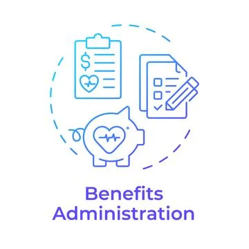 Benefits administration blue gradient concept icon Stock Illustration