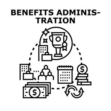 Benefits administration concept with business elements Illustrazione stock
