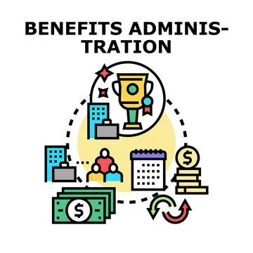 Benefits administration concept with business elements Stockillustratie