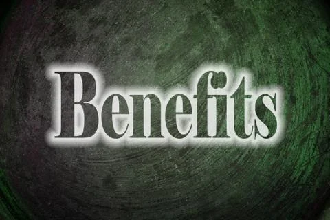 Benefits, background with text Stock Illustration