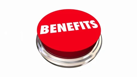 Benefits Button Features Bonus Qualities 3d Animation Video stock 80526737