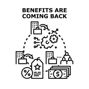 Benefits coming back vector office financial process Stock Illustration