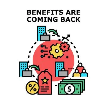 Benefits coming back vector office financial process Stock Illustration