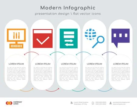 Benefits of computer infographics design Stock Illustration