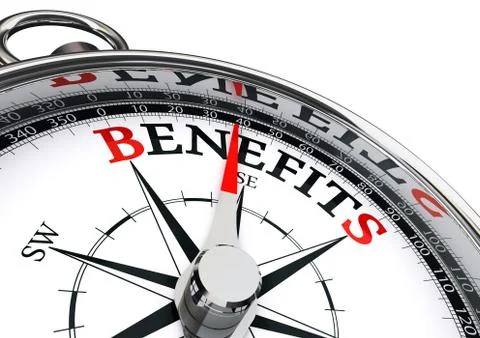 Benefits conceptual compass Stock Illustration