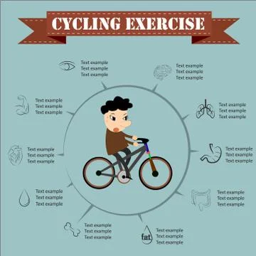 Benefits of cycling exercise, vector 스톡 일러스트