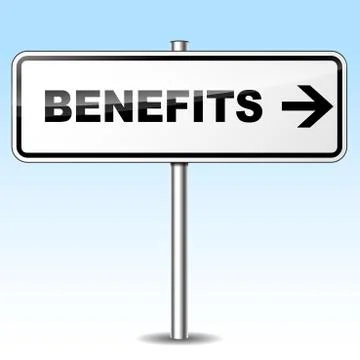 Benefits direction sign Stock Illustration