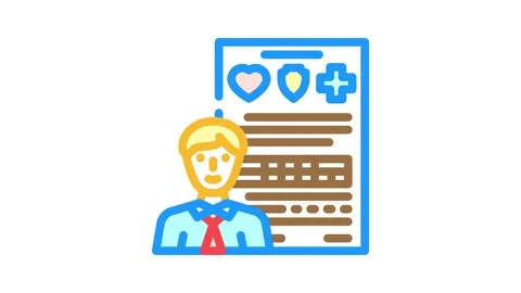 Benefits package interview job color icon animation Stock Footage 327257353