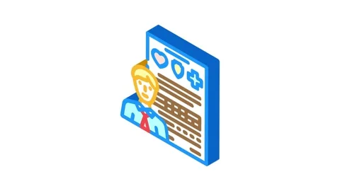 Benefits package interview job isometric icon animation Stock Footage 327276940