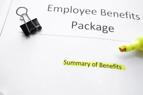 Benefits package Foto stock