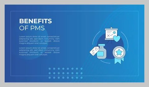 Benefits of PMS presentation slide template Stock Illustration
