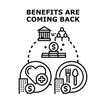 Benefits program returning for social welfare and aid 스톡 일러스트