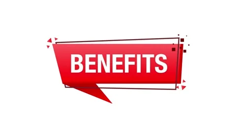 Benefits red banner in 3D style on white background. Motion graphics. Stock Footage 152833688