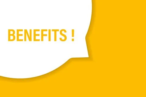 Benefits speech bubble banner vector with copy space for business, marketing, Stockillustratie