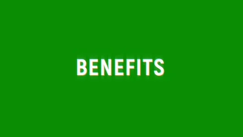 Benefits text word glitch effect loop animation 4K trailer title video effect Stock Footage 312991998