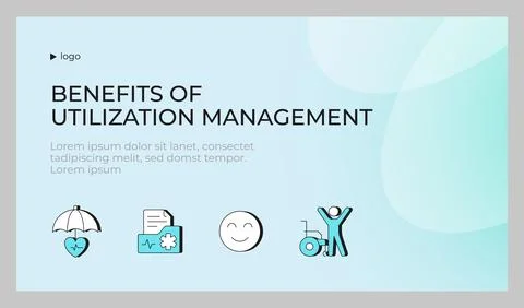 Benefits of utilization management presentation slide template Stock Illustration