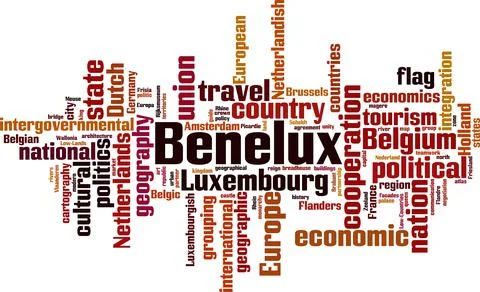 Benelux word cloud Stock Illustration