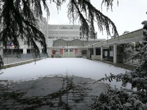 Benevento - Auditorium Calandra con la neve Stock Photos