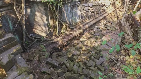 Beng Mealea Temple Interior Courtyard Stock Footage 73238291