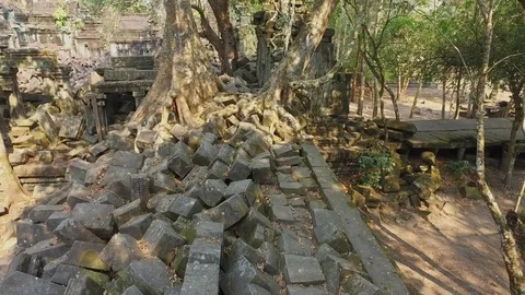 Beng Mealea Temple Interior Courtyard Stock Footage 73238675