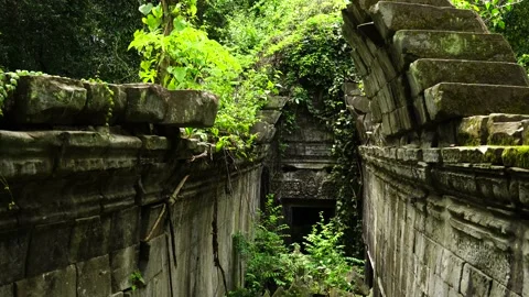 Beng Mealea temple, one of the most mysterious temples at Angkor Wat Stock Footage 164516594