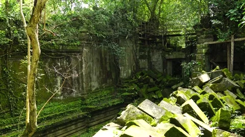Beng Mealea temple one of the most mysterious temples at Angkor Wat Stock Footage 164516711