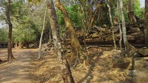 Beng Mealea Temple Wall Stock Footage 73237734
