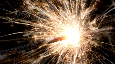 Bengal fire on a black background Stock Footage 87093830