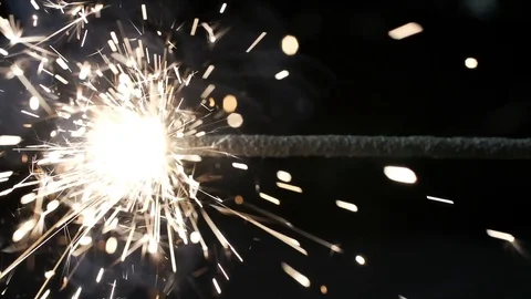 Bengal fire burning on a black background close-up 스톡 동영상 105418073