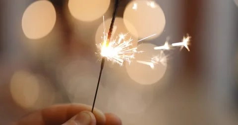 Bengal fire burning on a blurred background Stock Footage 145983887