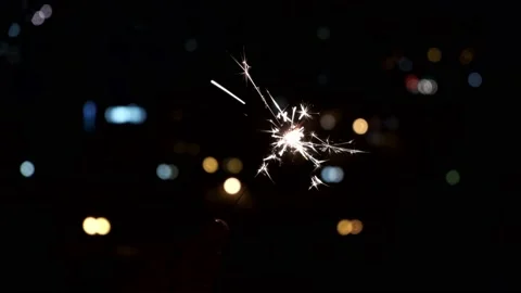 Bengal fire burns close-up. there is noise on the video Vidéo 147371604