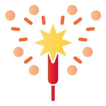 Bengal fire flat icon. Party celebration light sparkler symbol, gradient style Stock Illustration