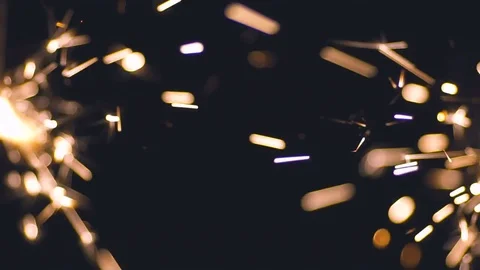 The bengal firework on the dark background. Real time capture Stock Footage 71198475