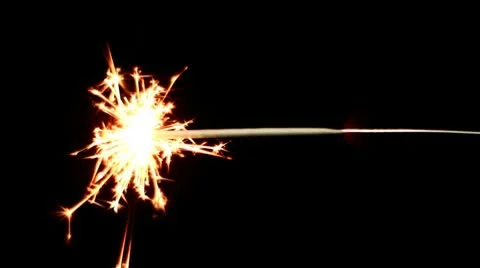 Bengali fire on black background Stock Footage 10594407