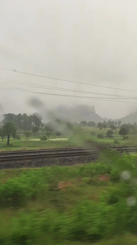 Bengal's Countryside through Train Window Stock Footage 274092514