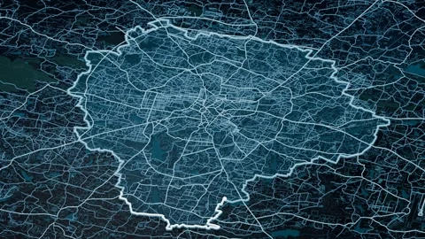 Bengaluru India Glowing Digital Map Animation 4K Video stock 337095795