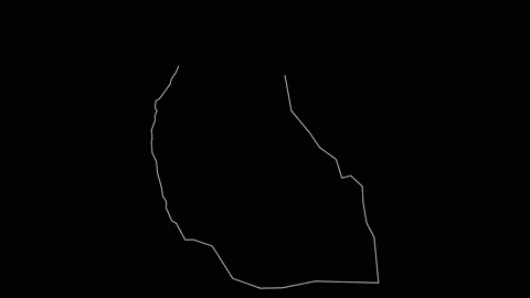 Benghazi Libya district map outline animation Stock Footage 154030269