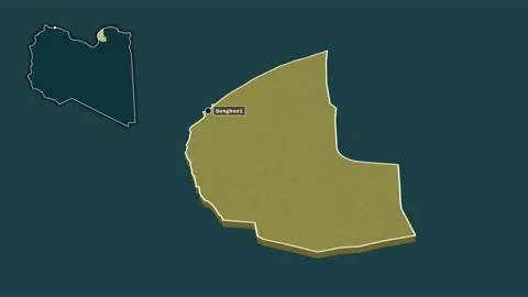 Benghazi, Libya, extruded and isolated. Pattern Stock Footage 163573313