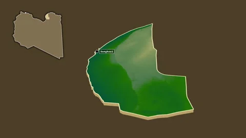 Benghazi, Libya, extruded and isolated. Physical Stock Footage 163573315