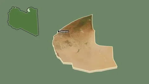 Benghazi, Libya, extruded and isolated. Satellite Stock Footage 163573354