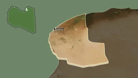 Benghazi, Libya, extruded. Satellite Stock Footage 163573324