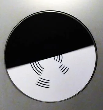  Benham s Disk (Benham s Top) a top painted with the pattern shown. When t... 스톡 사진