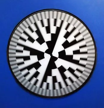  Benham s Disk (Benham s Top) a top painted with the pattern shown. When t... 스톡 사진