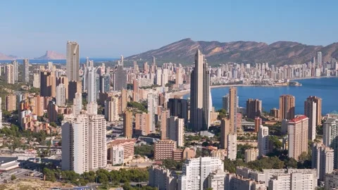 Benidorm by drone Stock Footage 281269267