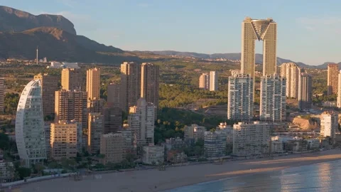 Benidorm by drone Stock Footage 281269312