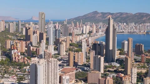 Benidorm by drone Stock Footage 281269317