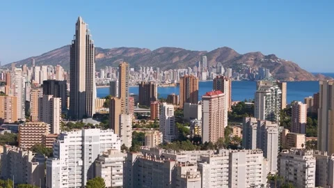 Benidorm by drone Stock Footage 281269330