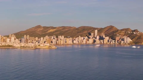 Benidorm by drone Stock Footage 281269343